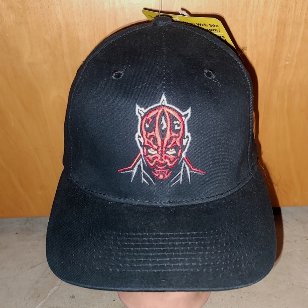 Vtg 90s Star Wars Episode 1 Darth Maul Embroidered Strapback Cap Hat Rare NOS